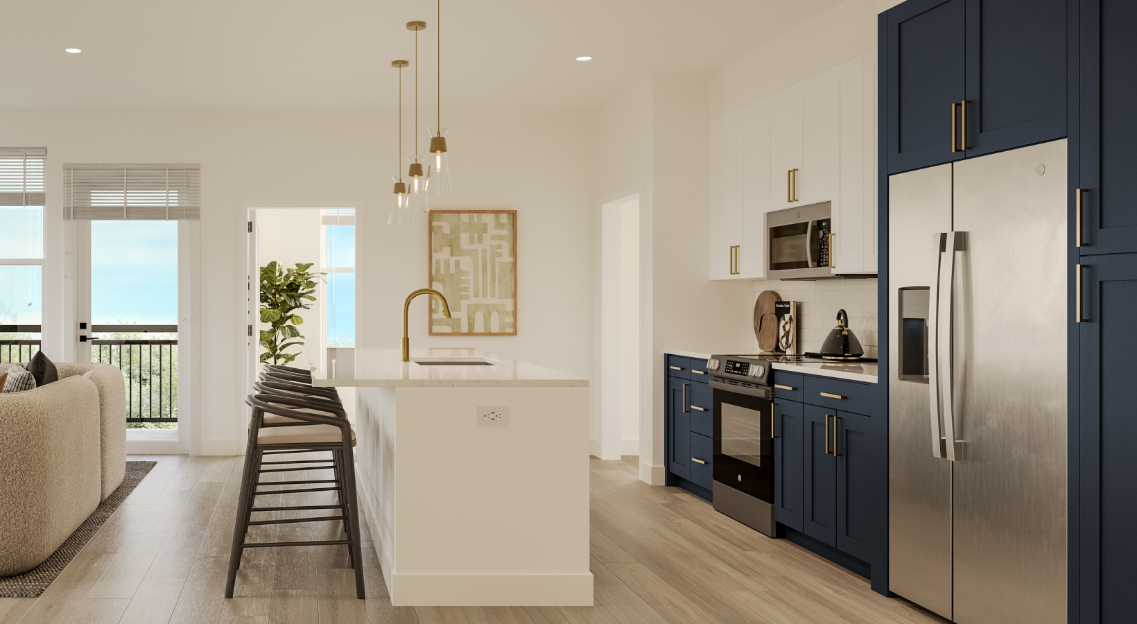 Beautiful living spaces with natural lighting